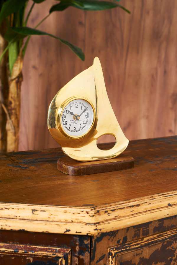 Sailboat Brass Clock 