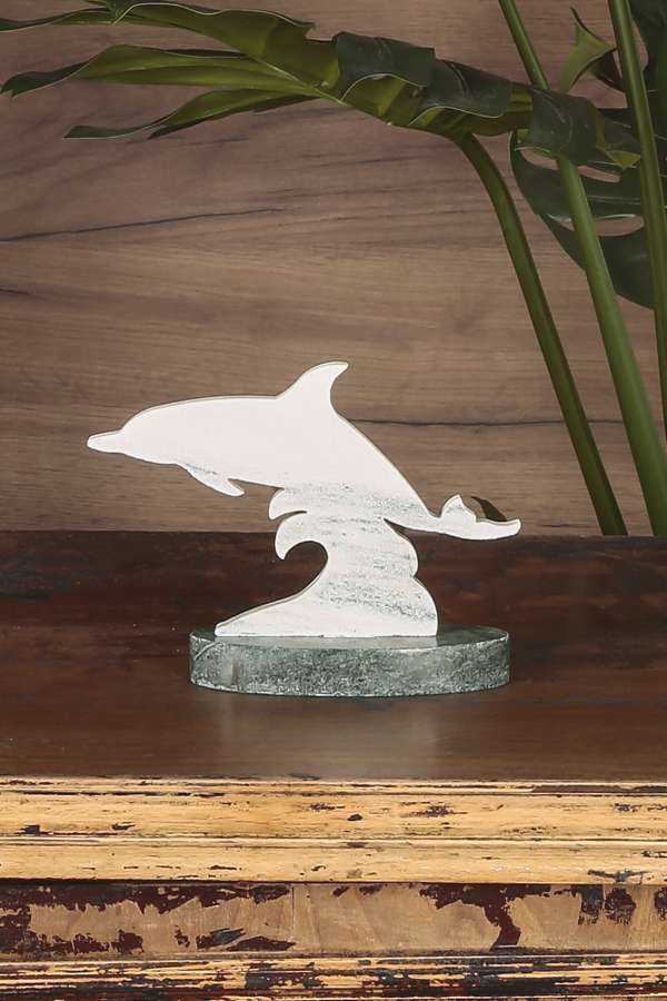 Marble Dolphin Figurine 